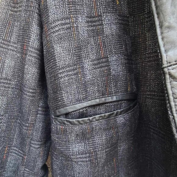 Vintage Dual Control Wool Blend & Leather Mens Jacket Grandpa Downtown Coat MED - Picture 8 of 9